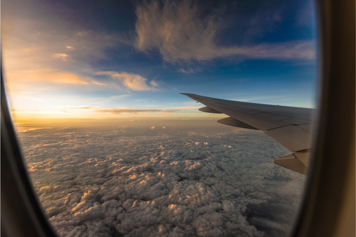 airplane over the sky